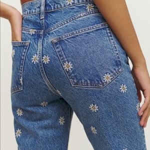 Reformation NWT Cynthia Chamomile High Rise Straight Jeans